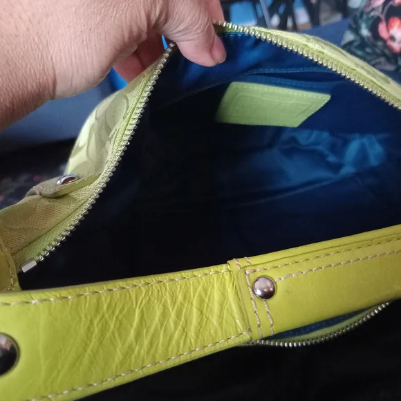 Coach Lime Green Signature Canvas Hobo - Picture 3 of 3